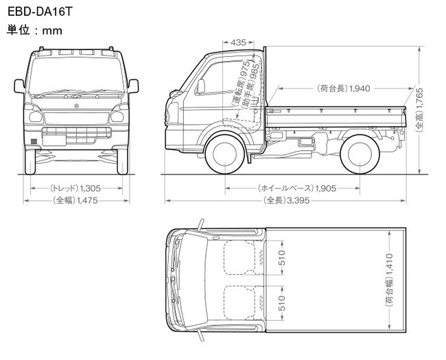 【軽トラック】【LEDA63T・EBDDA63T・EBDDA16T】のレンタル｜【車両】｜建設機械レンタルのイマギイレ