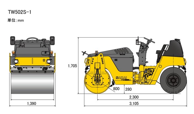 整地道路機械_コンバインドローラ_TW502S-1