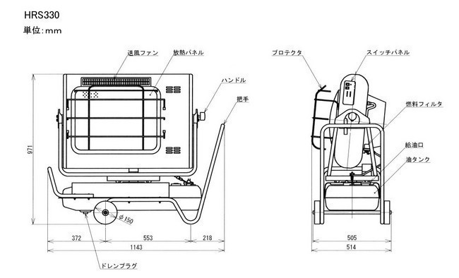 その他機械_業務用ヒーター_HRS330_暖房_コンクリート養生_イベント